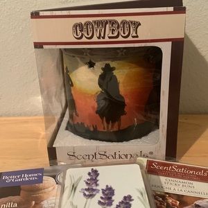 ScentSational Cowboy Wax warmer with three packages of wax